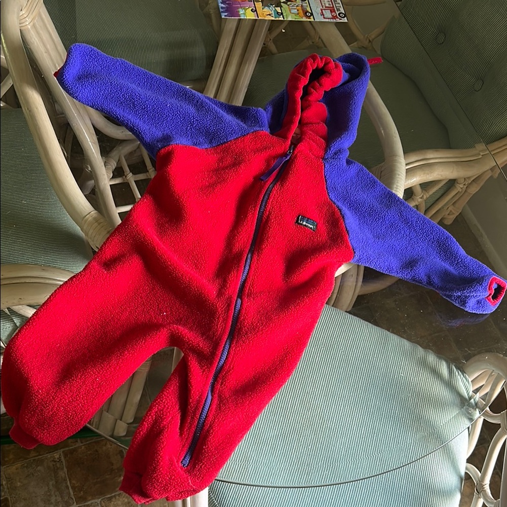 RARE VINTAGE LLBEAN FLEECE KIDS SNOWSUIT 12-24 months